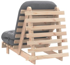 Sofá-cama futon com colchão 70x206x11 cm madeira pinho maciça