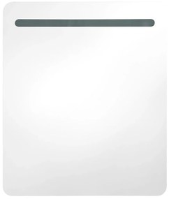 Armário espelhado para casa de banho com LED 68x9x80 cm