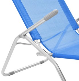 Espreguiçadeiras dobráveis 2 pcs textilene azul