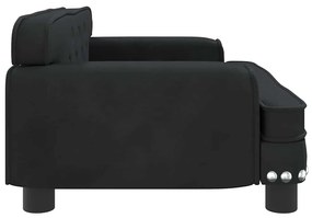 Cama para cães 70x45x30 cm veludo preto