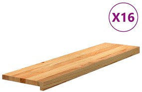 vidaXL Tapetes de escada 16 pcs 100x30x2 cm carvalho castanho-claro
