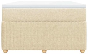 Cama boxspring com colchão 120x190 cm tecido cor creme