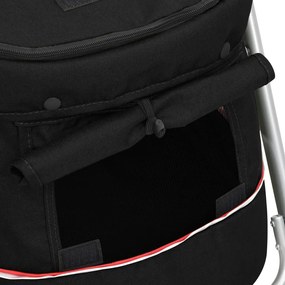 Carrinho dobrável para cães 100x49x96 cm tecido linho preto