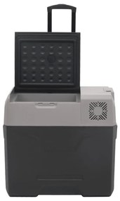 Mala térmica c/ rodas e adaptador 40L polipropileno preto/cinza