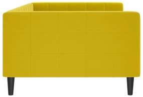 Sofá-cama 100x200 cm veludo amarelo