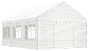 vidaXL Gazebo com telhado 6,69x4,08x3,22 m polietileno branco