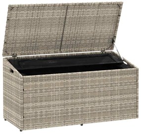 Caixa de arrumação p/ jardim 110x50x58 cm vime PE cinza-claro