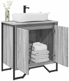 vidaXL Móvel p/ lavatório 60x35x60cm derivados madeira cinzento sonoma
