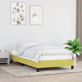vidaXL Estrutura de cama sem colchão 100x200 cm tecido verde