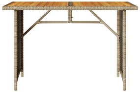 2 pcs conjunto de jantar p/ jardim com almofadões vime PE bege
