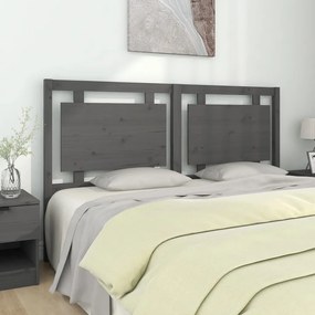 817952 vidaXL Cabeceira de cama 165,5x4x100 cm pinho maciço cinzento