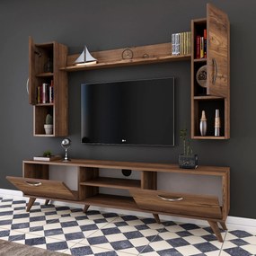 Conjunto de Móvel de TV "Askel" M3 – Design Moderno em Nogueira