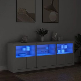 Aparador com luzes LED 181,5x37x67 cm branco