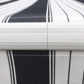 Toldo Varanda 3,95x2,45x3,50 m Solar Retrátil com Manivela Estrutura Metálica Tecido de Poliéster Azul Branco