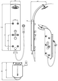 SCHÜTTE Painel duche vidro + misturadora termostática LANZAROTE branco