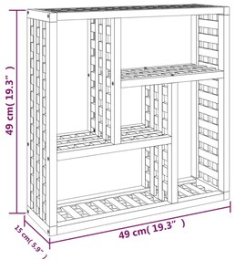 Prateleira de parede 49x15x49 cm madeira de nogueira maciça