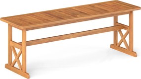 Banco de jardim em madeira de acácia 35 x 130 x 45 cm, sem encosto, assento com ripas, para 2-3 pessoas, para sala de jantar, alpendre, jardim, varand