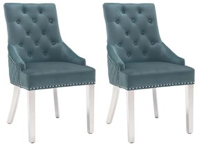 vidaXL Cadeiras de jantar 2 pcs veludo azul