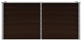 Canteiro elevado de jardim aço galvanizado 160x40x77cm castanho