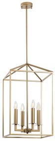 Candeeiro de Teto Till – Dourado – 35 x 35 x 107 cm