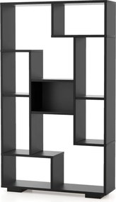 Estante geométrica aberta moderna 70 x 20 x 120 cm para sala de estar e quarto, escritório Preta