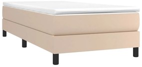 Estrutura de cama 80x200 cm couro artificial cor cappuccino