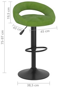 Bancos de bar 2 pcs veludo verde-claro