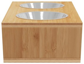 Taças elevadas para cães 35,5x18x10,5 cm bambu