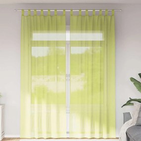 Cortinas de voile com aba 2 pcs verde-maçã