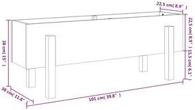 Canteiro elevado de jardim 101x30x38 cm pinho maciço branco