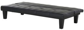 Sofá - cama 3 lugares com pernas levantadas Acolchoado 165x75,5x70cm Preto