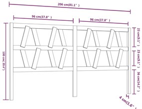 Cabeceira de cama 206x4x100 cm pinho maciço branco