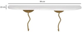 Prateleira de Parede Edera – Dourado e Branco – 99 cm x 22 cm