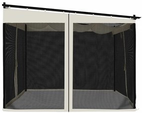 Gazebo com paredes de malha 3x3 m aço creme