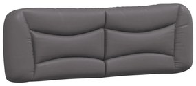 Estrutura de cama c/ luzes LED 160x200cm couro artificial cinza
