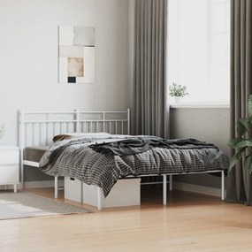 Estrutura de cama com cabeceira 140x190 cm metal branco