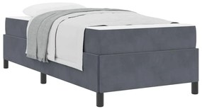 Estrutura da Cama Branco e Cinza Claro 90 x 190 cm Veludo