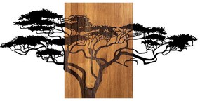 Acessório Decorativo de Parede Acácia – Preto e Noz – 144 x 3 x 70 cm