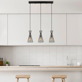 Chandelier Teltom – Preto Antigo – 68 x 15 x 125 cm