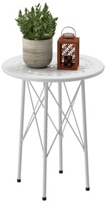 Mesa de Jardim Redonda Mesa de Varanda Ø40x50 cm com Pés Ajustáveis e