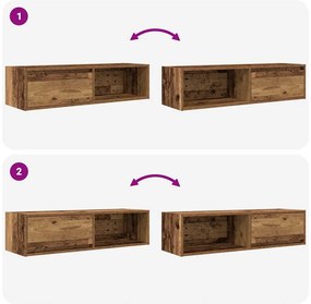 Móveis de TV 2pcs 100x31x25,5cm deriv. madeira madeira velha
