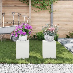 Suportes para Plantas Externas Pilar 2 pcs Branco 24x24x35 cm Aço