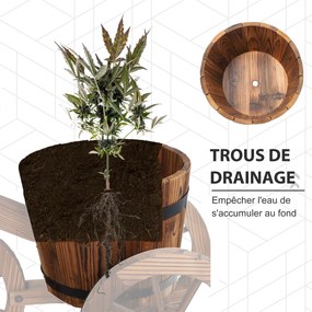 Suporte para plantas em forma de triciclo - prateleira para vasos de flores - Floreira 52 x 31 x 45 cm - Madeira de abeto