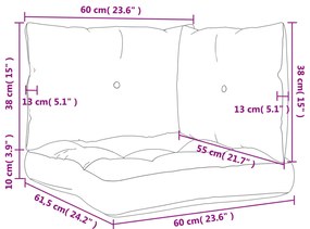 Almofadões para móveis de paletes 3 pcs tecido xadrez cinzento