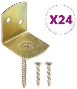 vidaXL Suportes painel de vedação 24 pcs metal galvanizado forma de L