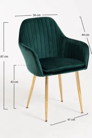 Pack 4 Cadeiras Chic Golden - Verde