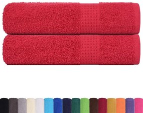 Toalhas de banho 2 pcs 100x150 cm 360 gsm 100% algodão vermelho