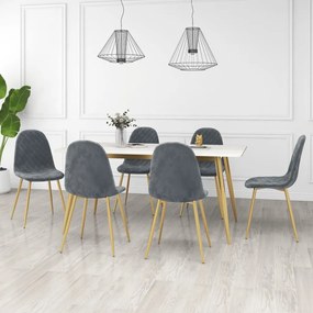 vidaXL Cadeiras de jantar 6 pcs veludo verde-escuro