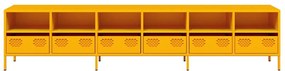 Móvel de TV 202x39x43,5 cm aço laminado a frio amarelo mostarda