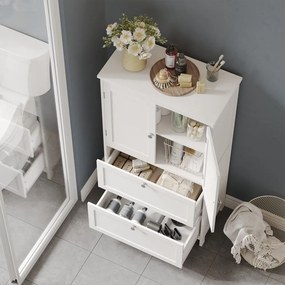 Armário para casa de banho de 30 x 60 x 110 cm branco